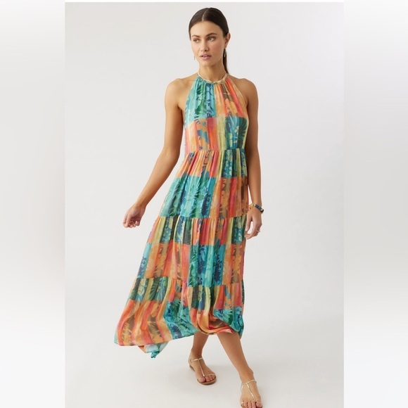 🔆O’NEILL🔆 JENNIFER MAXI DRESS vacation adjustable floral Hawaiian Maxi - Picture 9 of 16
